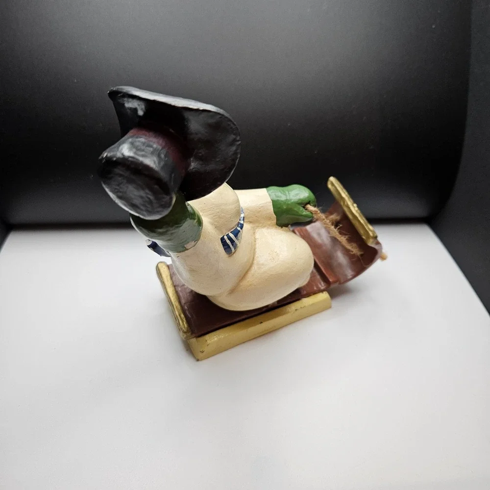 Vintage Snowman Stocking Holder Sled Figurine – Seasonal Specialties 2001 1st Ed
